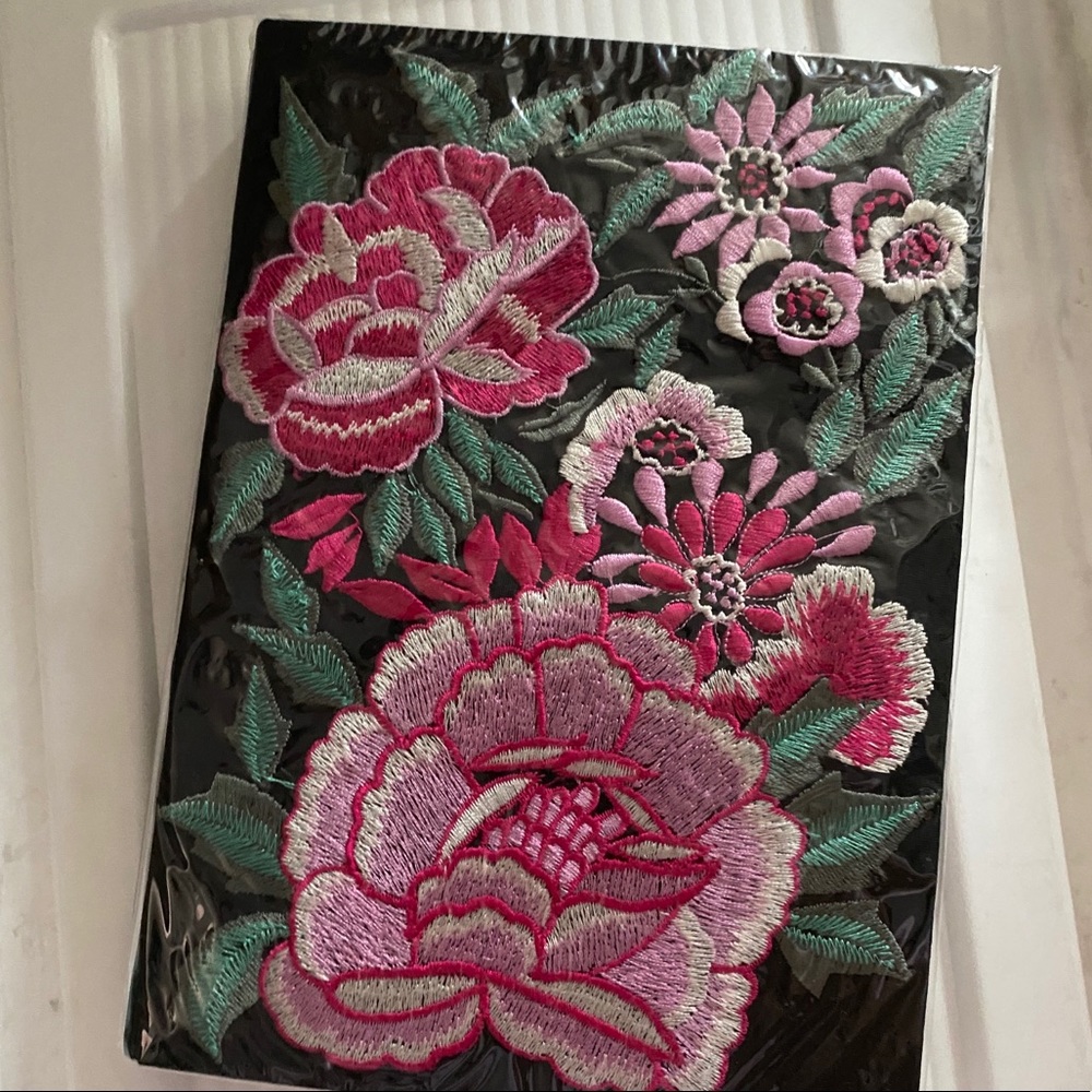 Papyrus Black Embroidered Notebook
